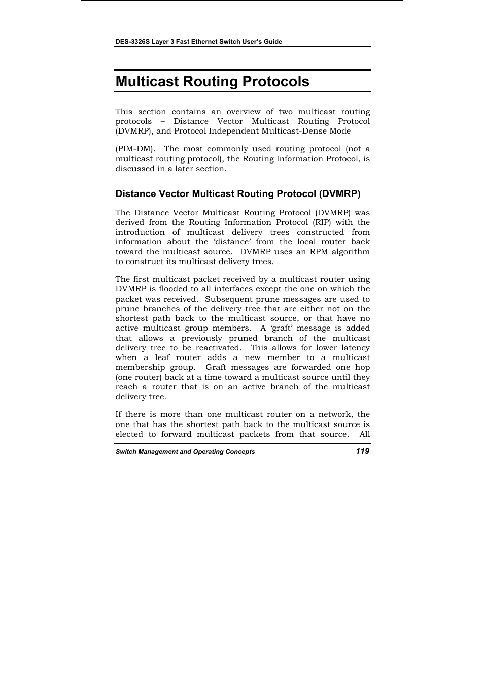 Multicast routing protocols | D-Link DES-3326S User Manual | Page 119 / 349