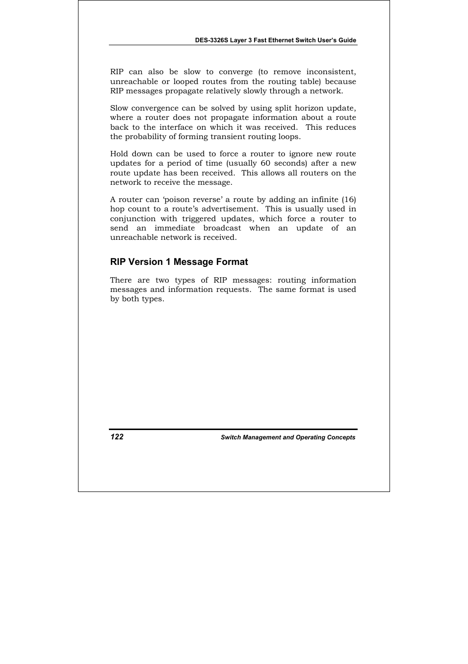 Rip version 1 message format | D-Link DES-3326S User Manual | Page 122 / 349