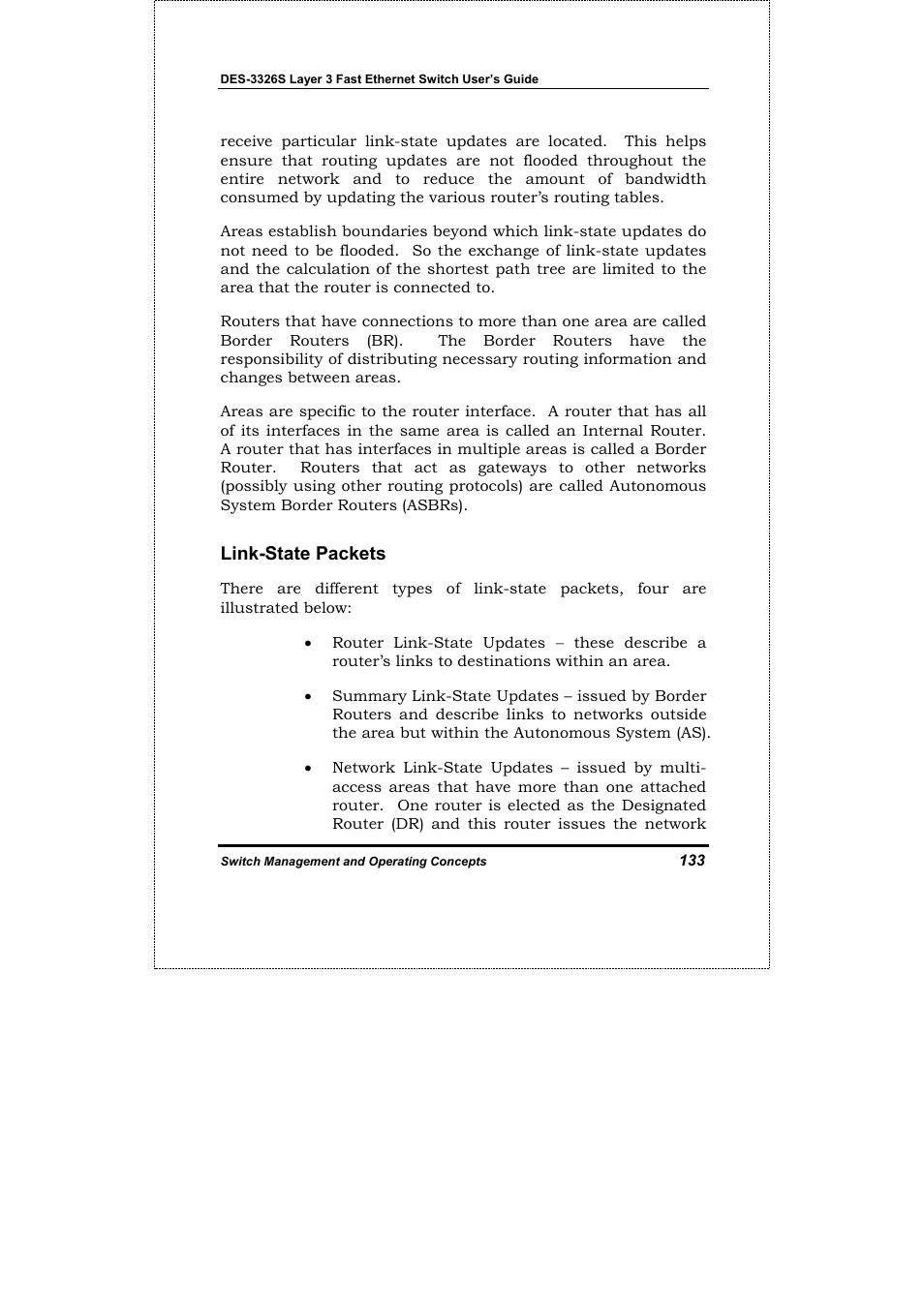 Link-state packets | D-Link DES-3326S User Manual | Page 133 / 349