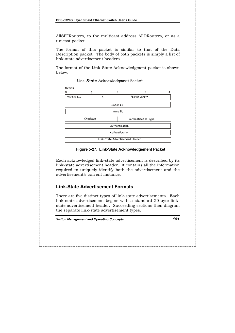 Link-state advertisement formats | D-Link DES-3326S User Manual | Page 151 / 349