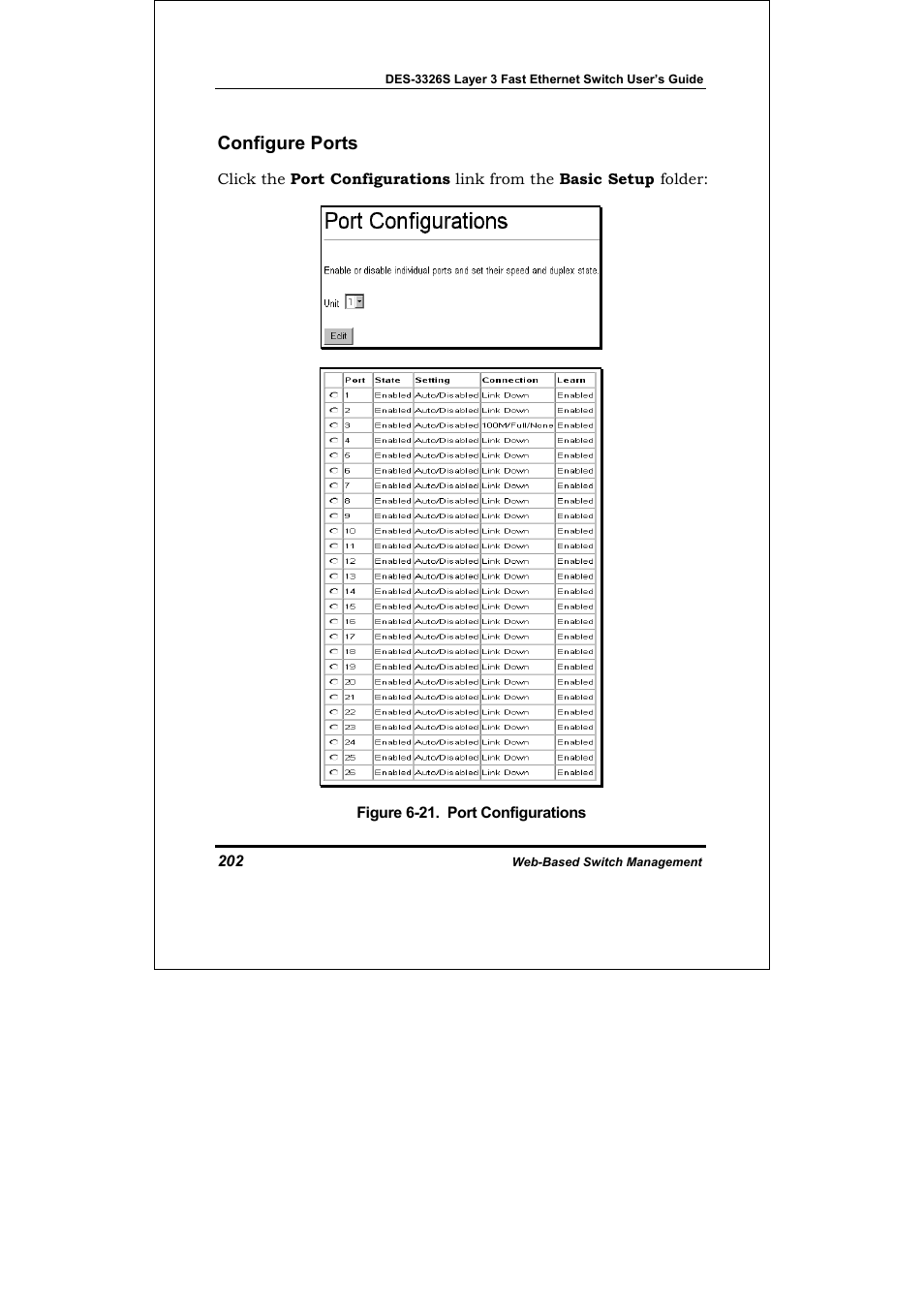 Configure ports | D-Link DES-3326S User Manual | Page 202 / 349
