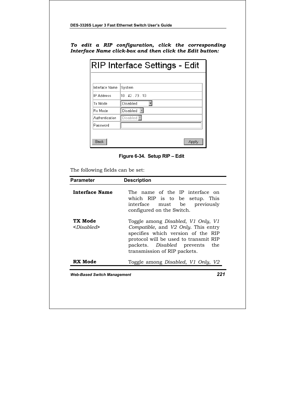 Md5 key table configuration | D-Link DES-3326S User Manual | Page 221 / 349