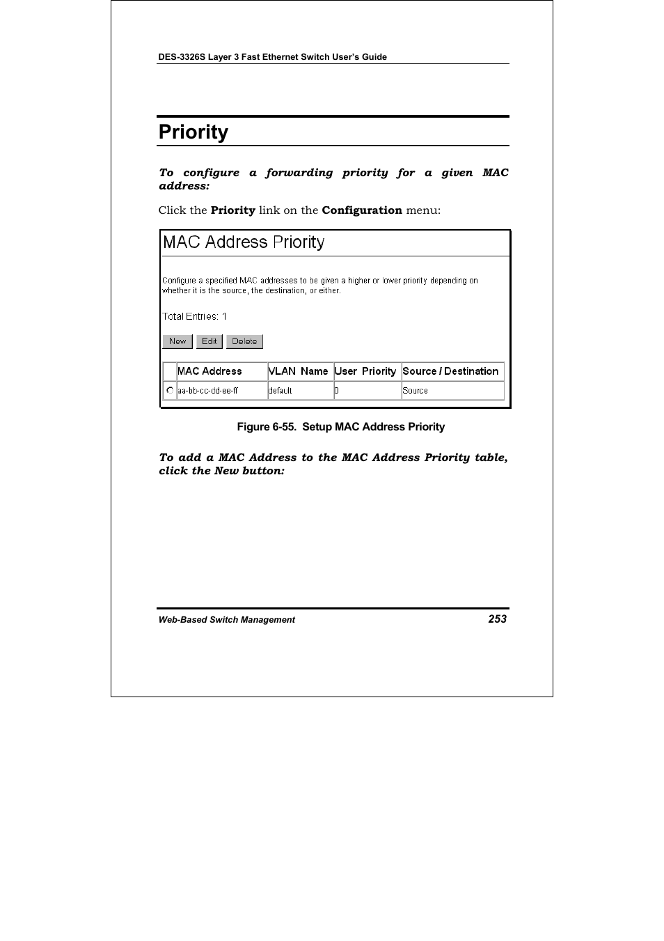 Priority | D-Link DES-3326S User Manual | Page 253 / 349