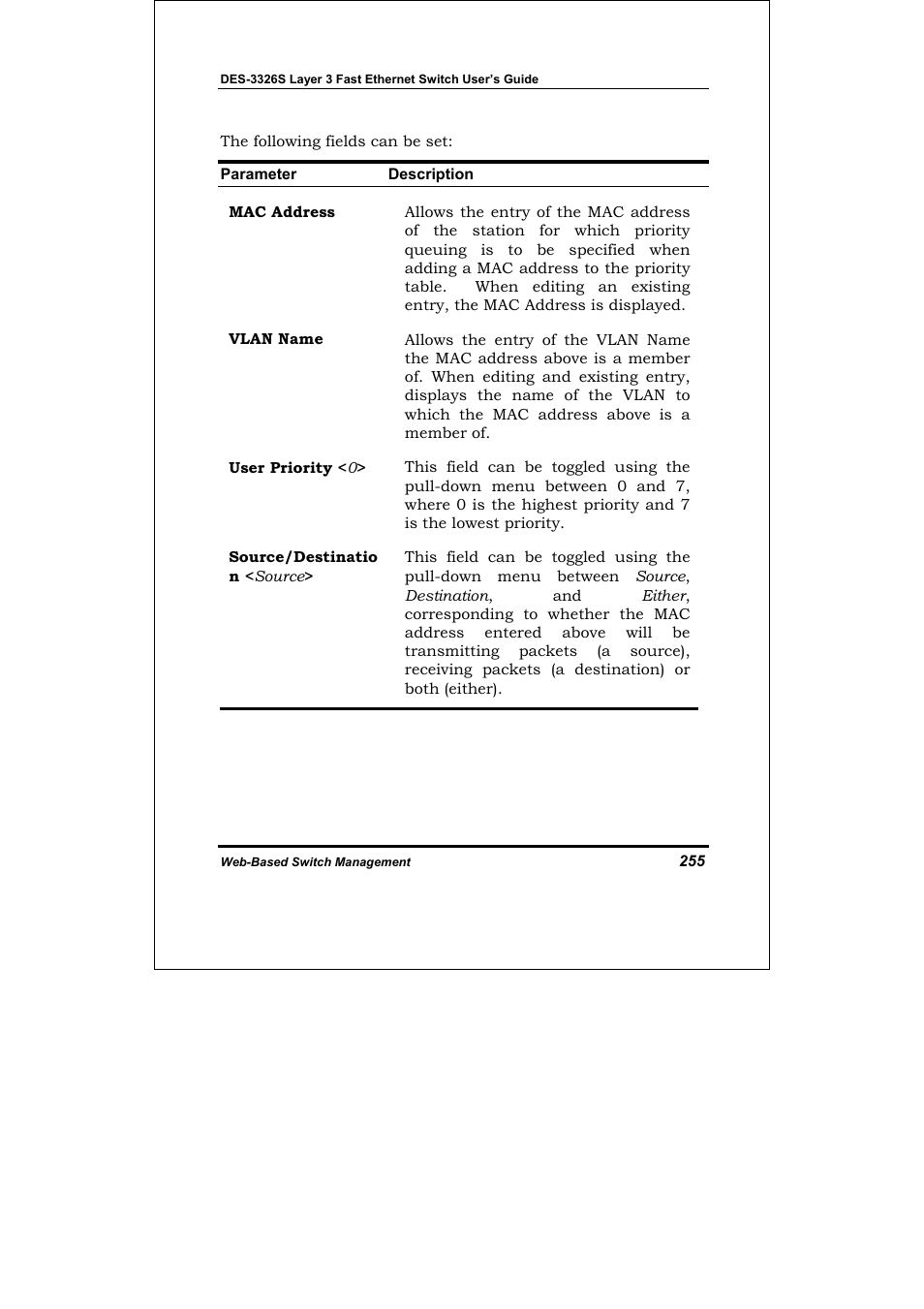 D-Link DES-3326S User Manual | Page 255 / 349