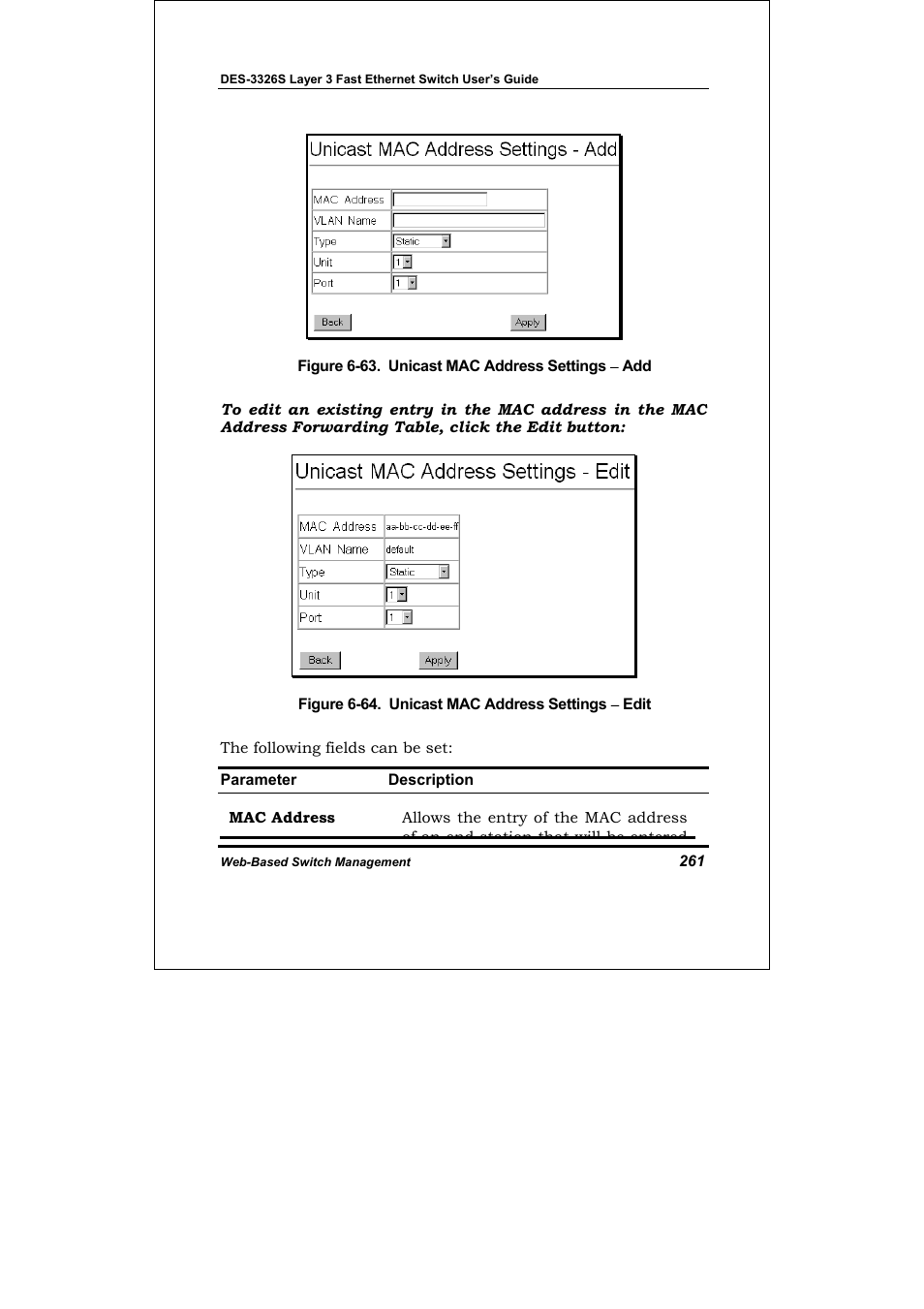 Multicast mac address forwarding | D-Link DES-3326S User Manual | Page 261 / 349