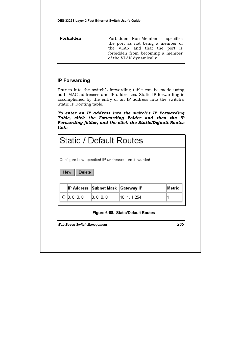 Ip forwarding | D-Link DES-3326S User Manual | Page 265 / 349