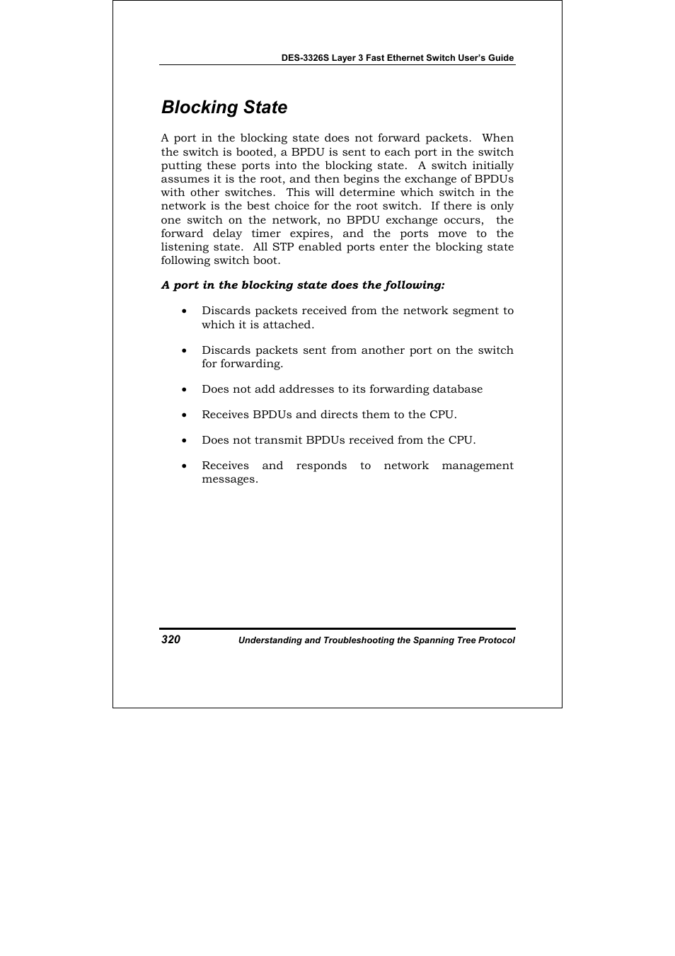Blocking state | D-Link DES-3326S User Manual | Page 320 / 349