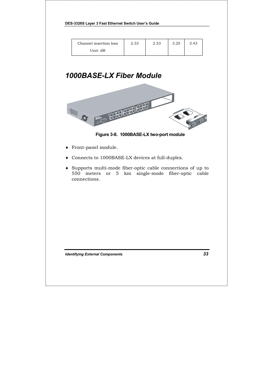 1000base-lx fiber module | D-Link DES-3326S User Manual | Page 33 / 349