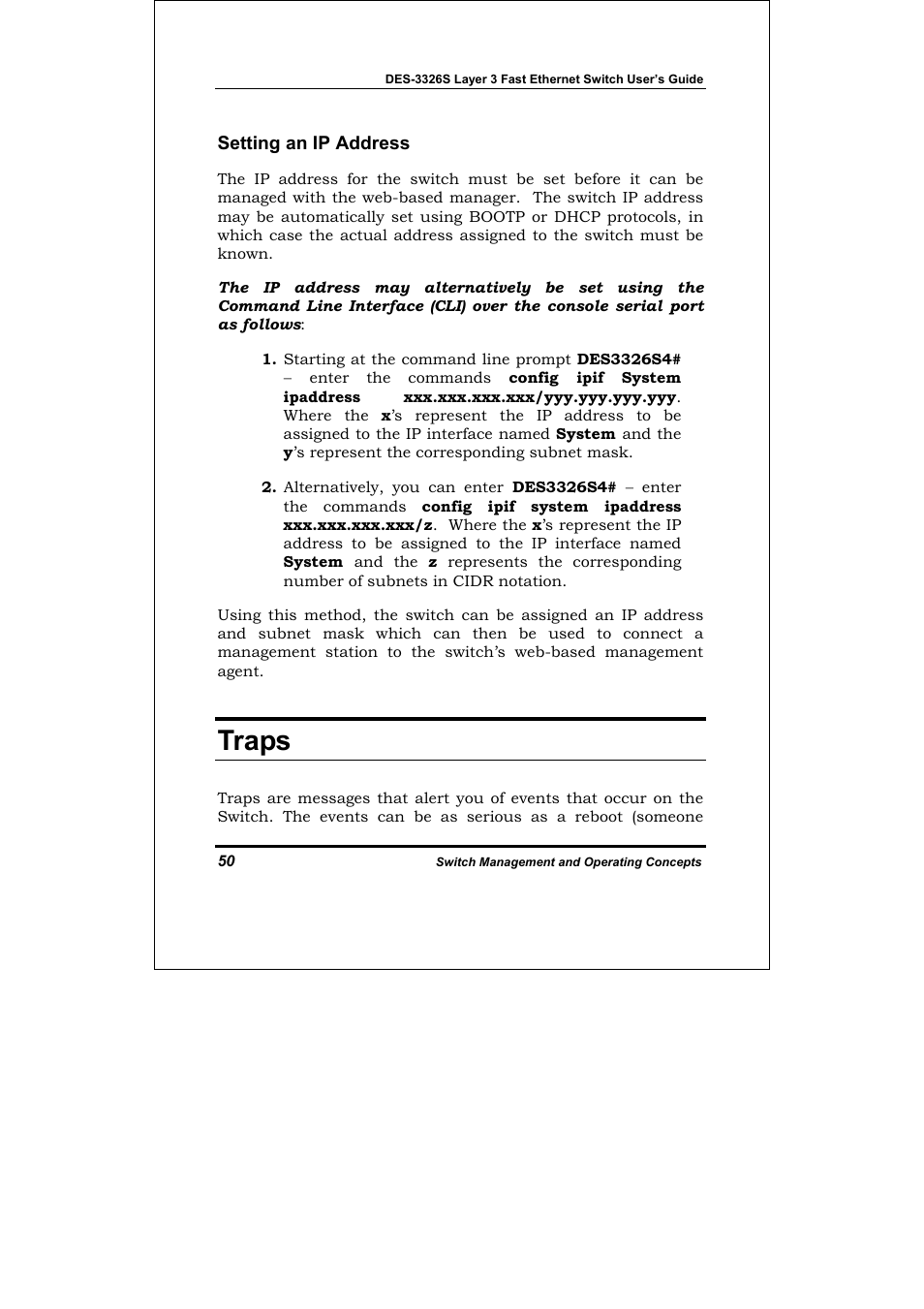 Traps | D-Link DES-3326S User Manual | Page 50 / 349