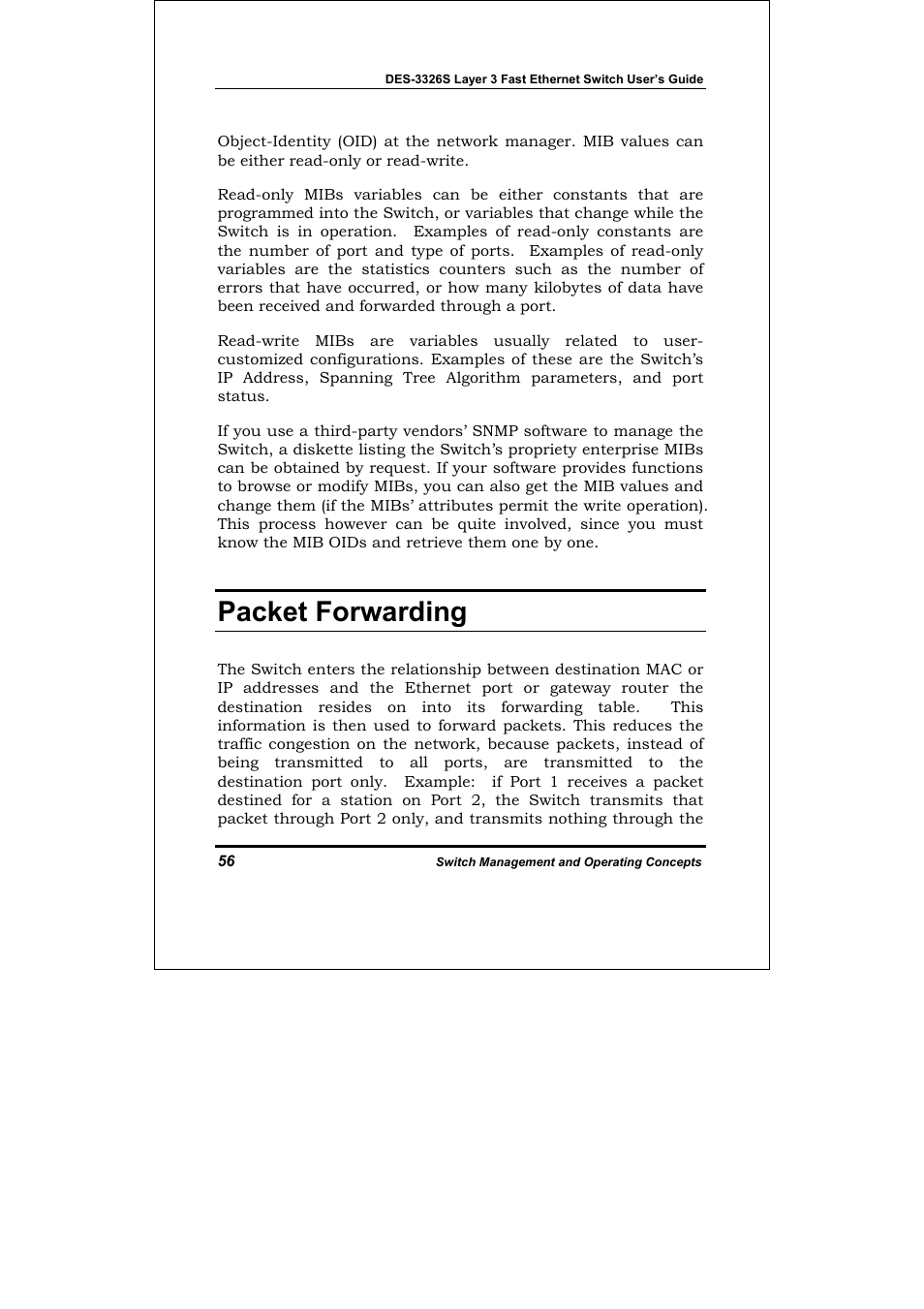 Packet forwarding | D-Link DES-3326S User Manual | Page 56 / 349