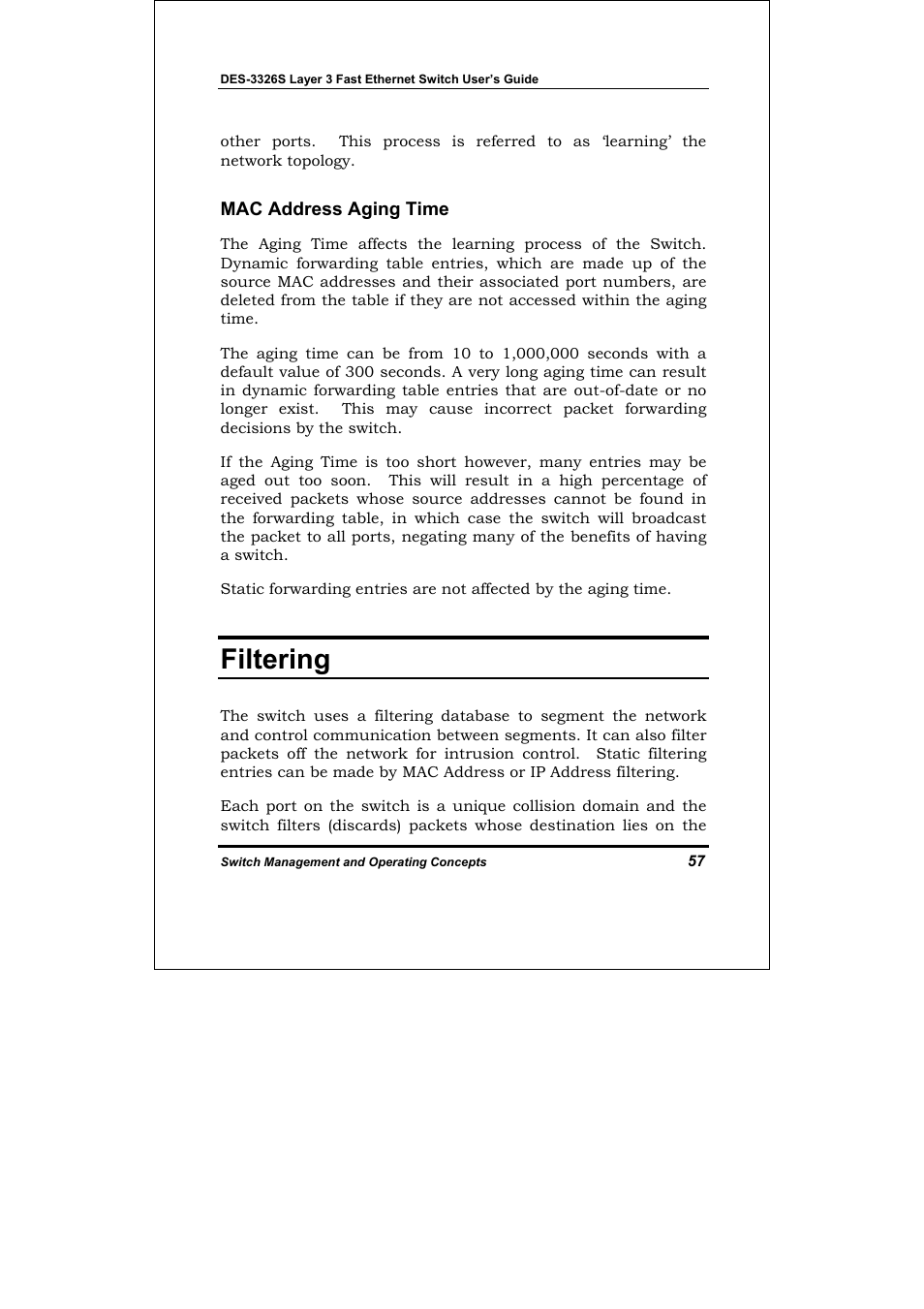Filtering | D-Link DES-3326S User Manual | Page 57 / 349