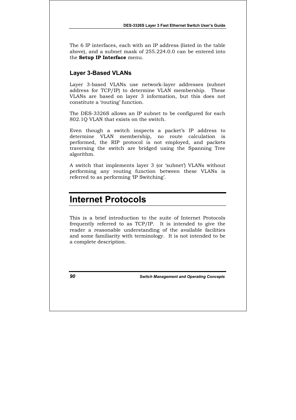 Internet protocols | D-Link DES-3326S User Manual | Page 90 / 349