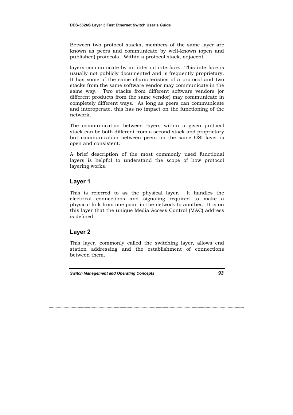 Layer 1, Layer 2 | D-Link DES-3326S User Manual | Page 93 / 349