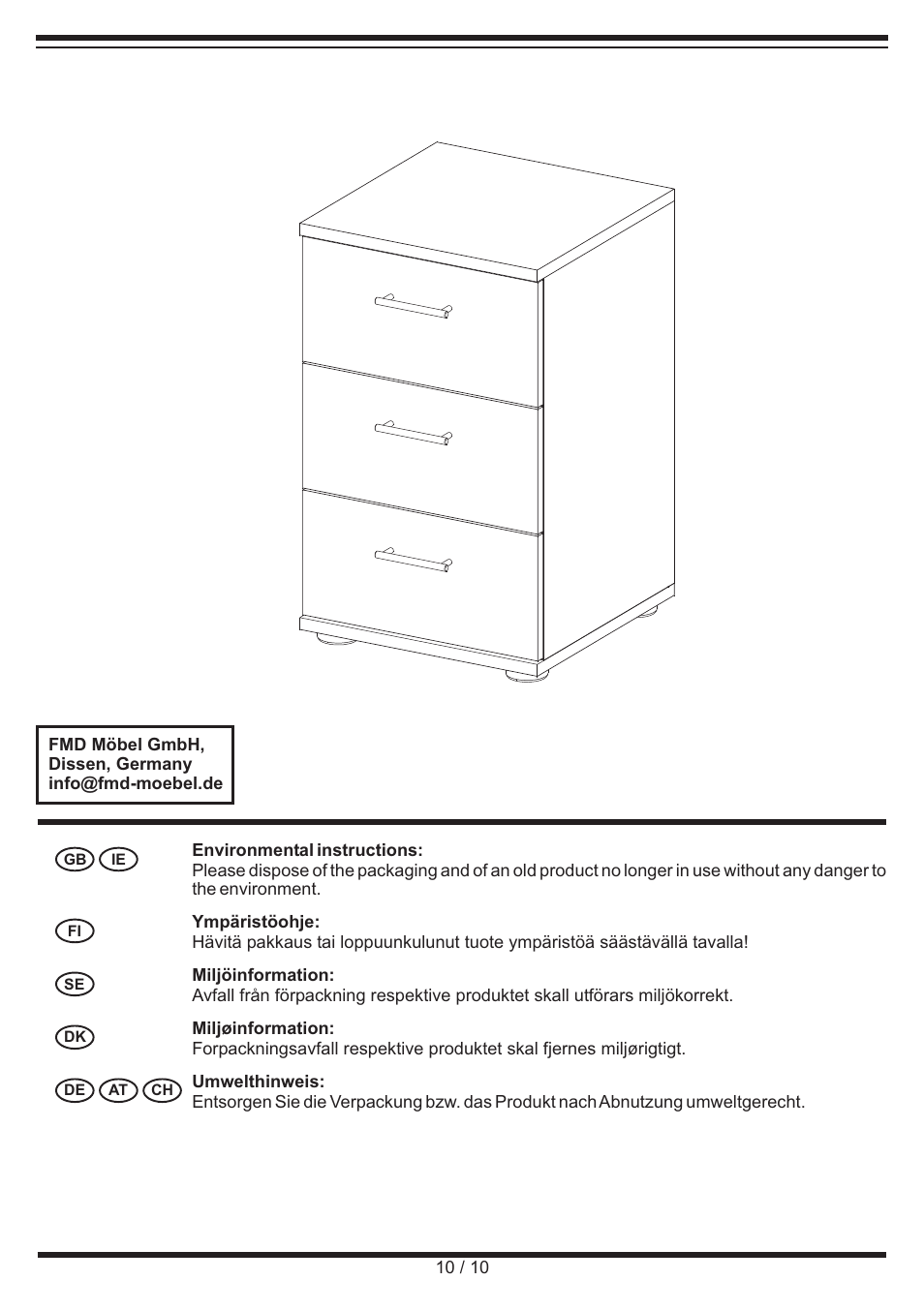 Livarno CHEST OF DRAWERS User Manual | Page 10 / 10