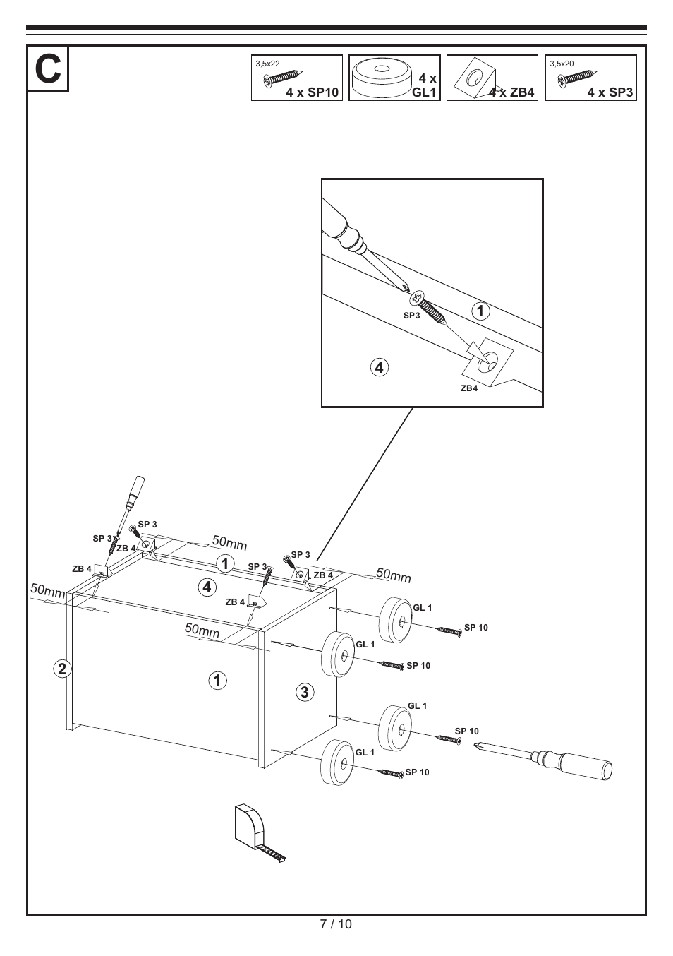 Livarno CHEST OF DRAWERS User Manual | Page 7 / 10