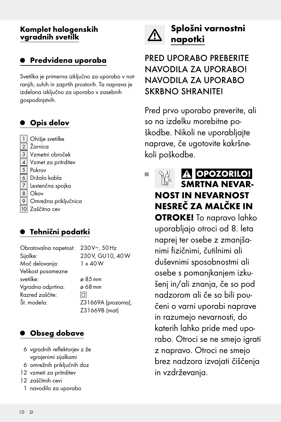 Livarno Z31669A/Z31669B User Manual | Page 10 / 25