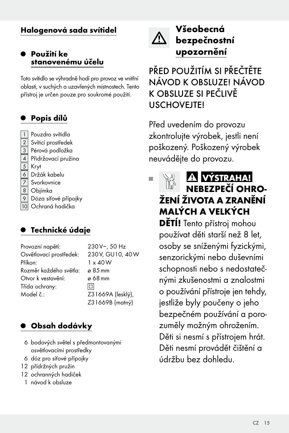 Livarno Z31669A/Z31669B User Manual | Page 15 / 25