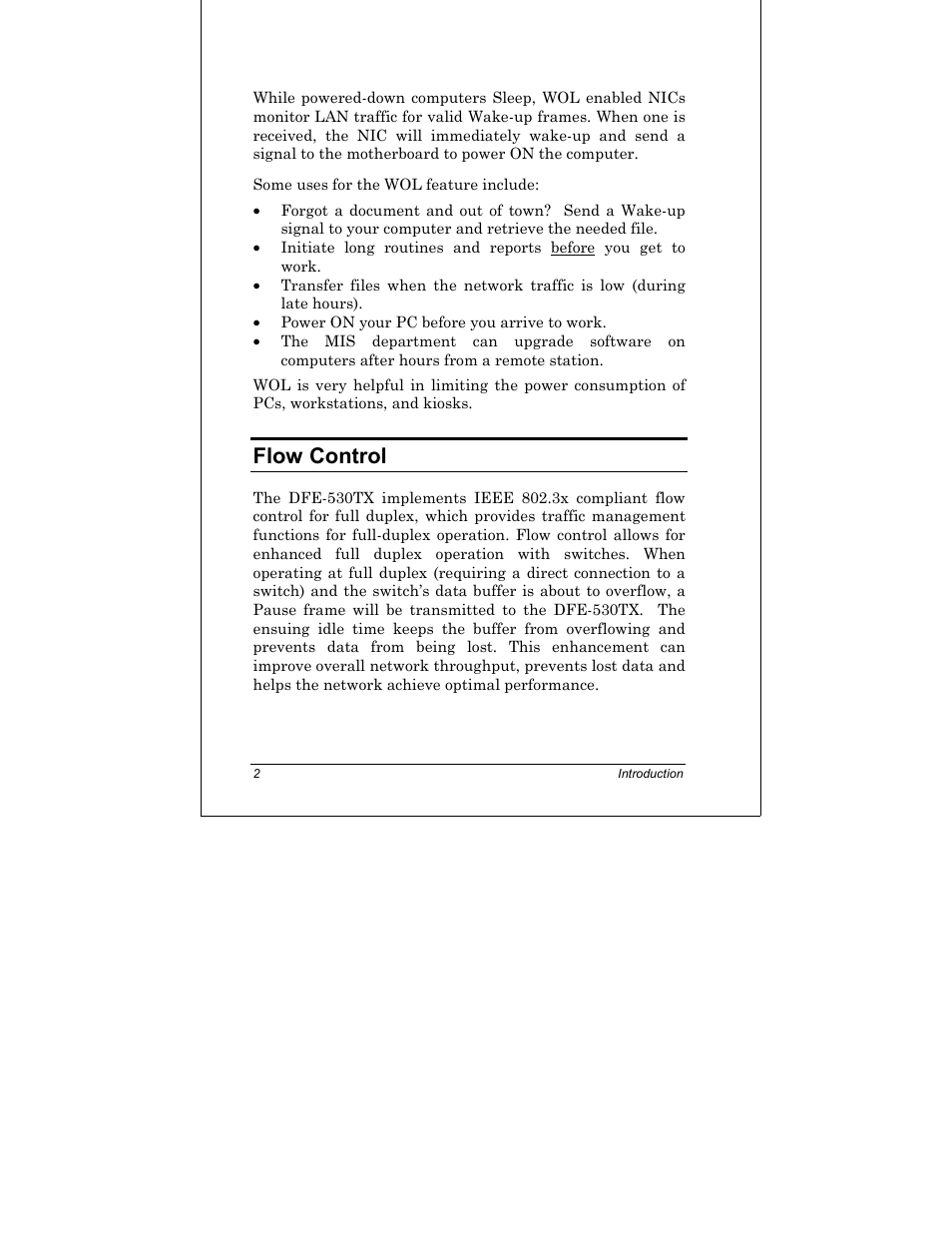 Flow control | D-Link DFE-530TX+ User Manual | Page 10 / 27