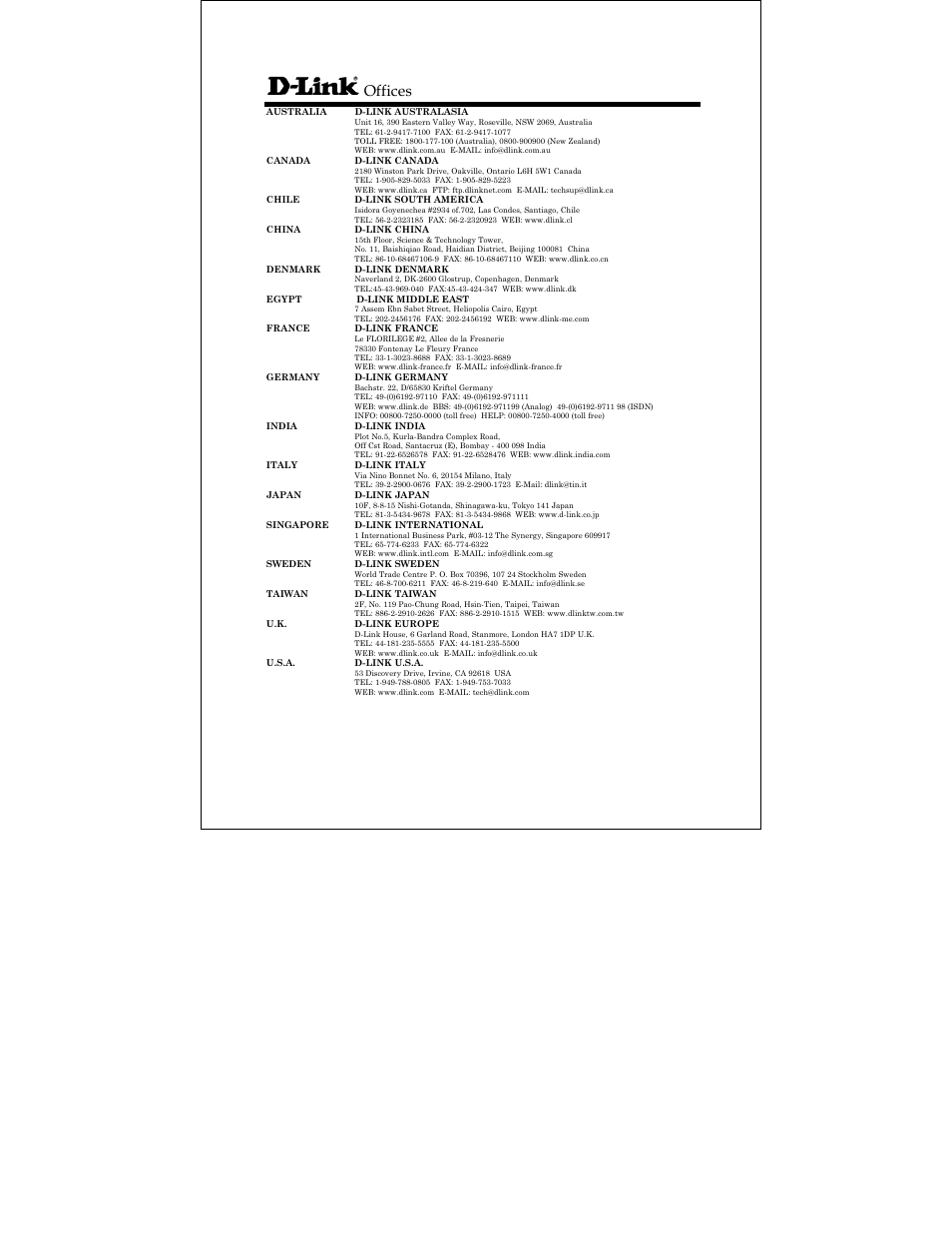 Offices | D-Link DFE-530TX+ User Manual | Page 23 / 27