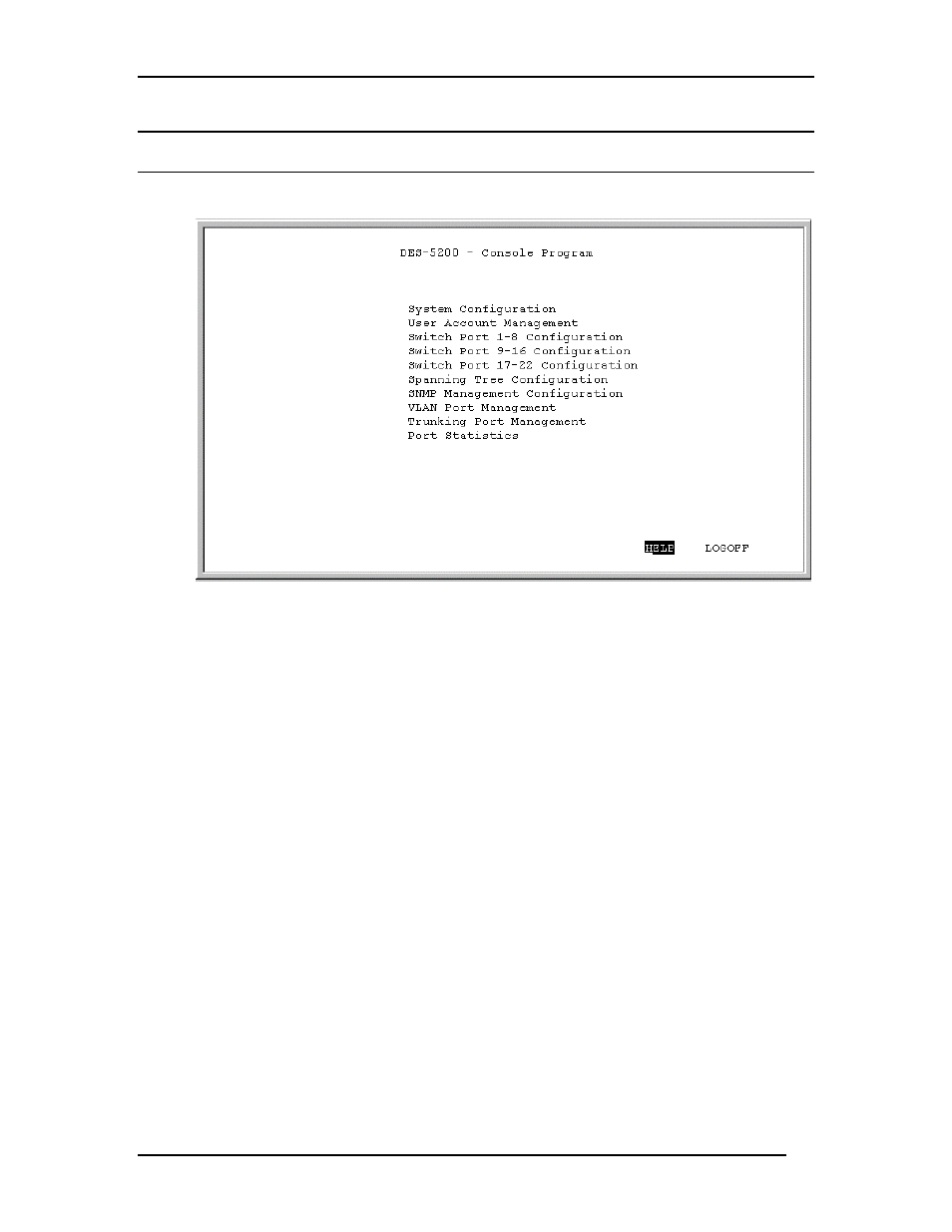 Console program | D-Link DES-5200 User Manual | Page 49 / 144