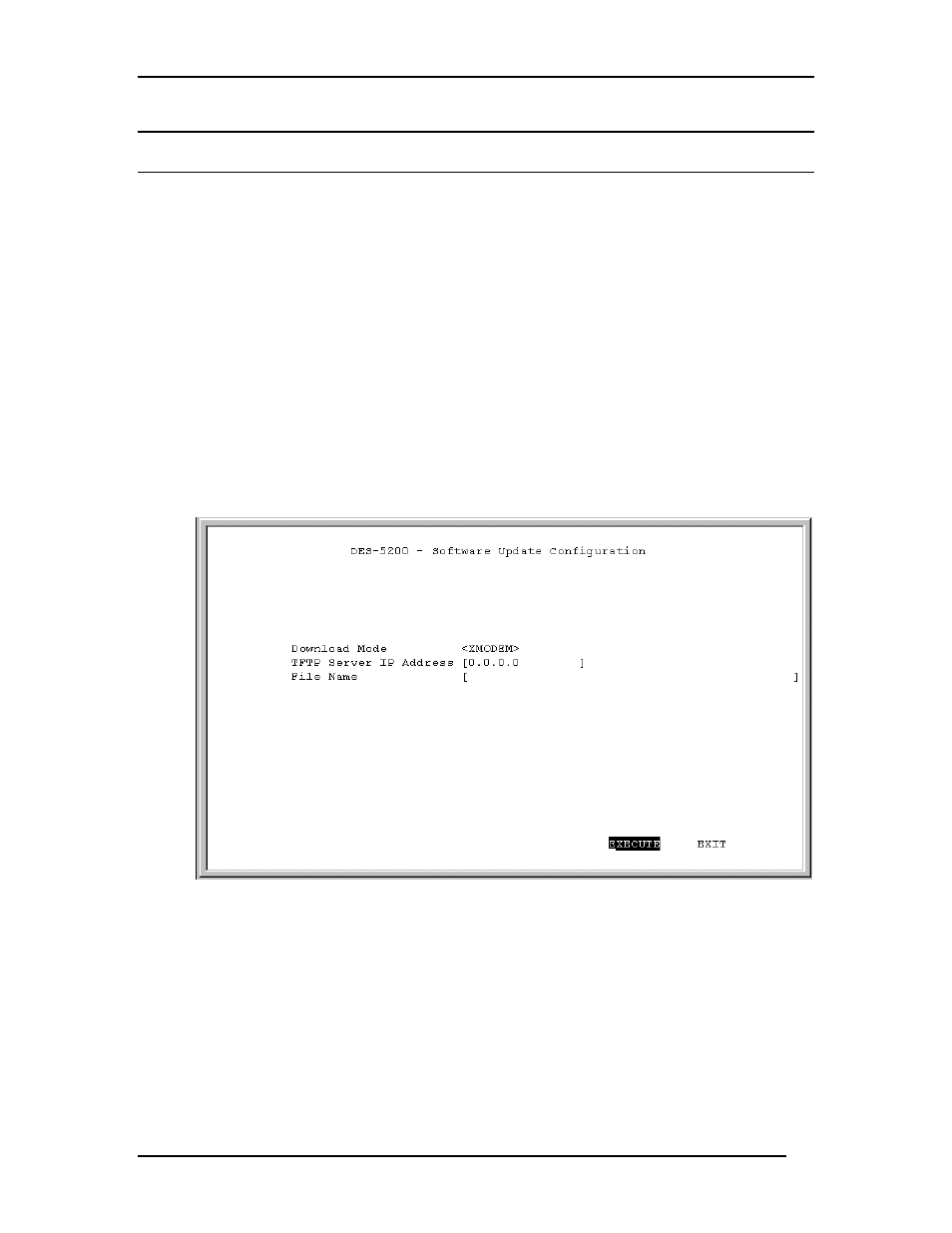 Software update menu | D-Link DES-5200 User Manual | Page 58 / 144