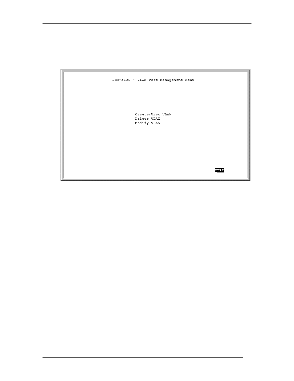 Vlan port management menu | D-Link DES-5200 User Manual | Page 82 / 144