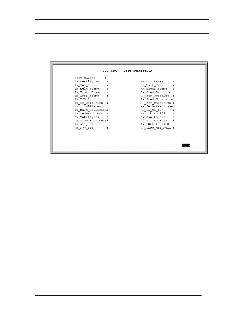 Port statistics | D-Link DES-5200 User Manual | Page 92 / 144