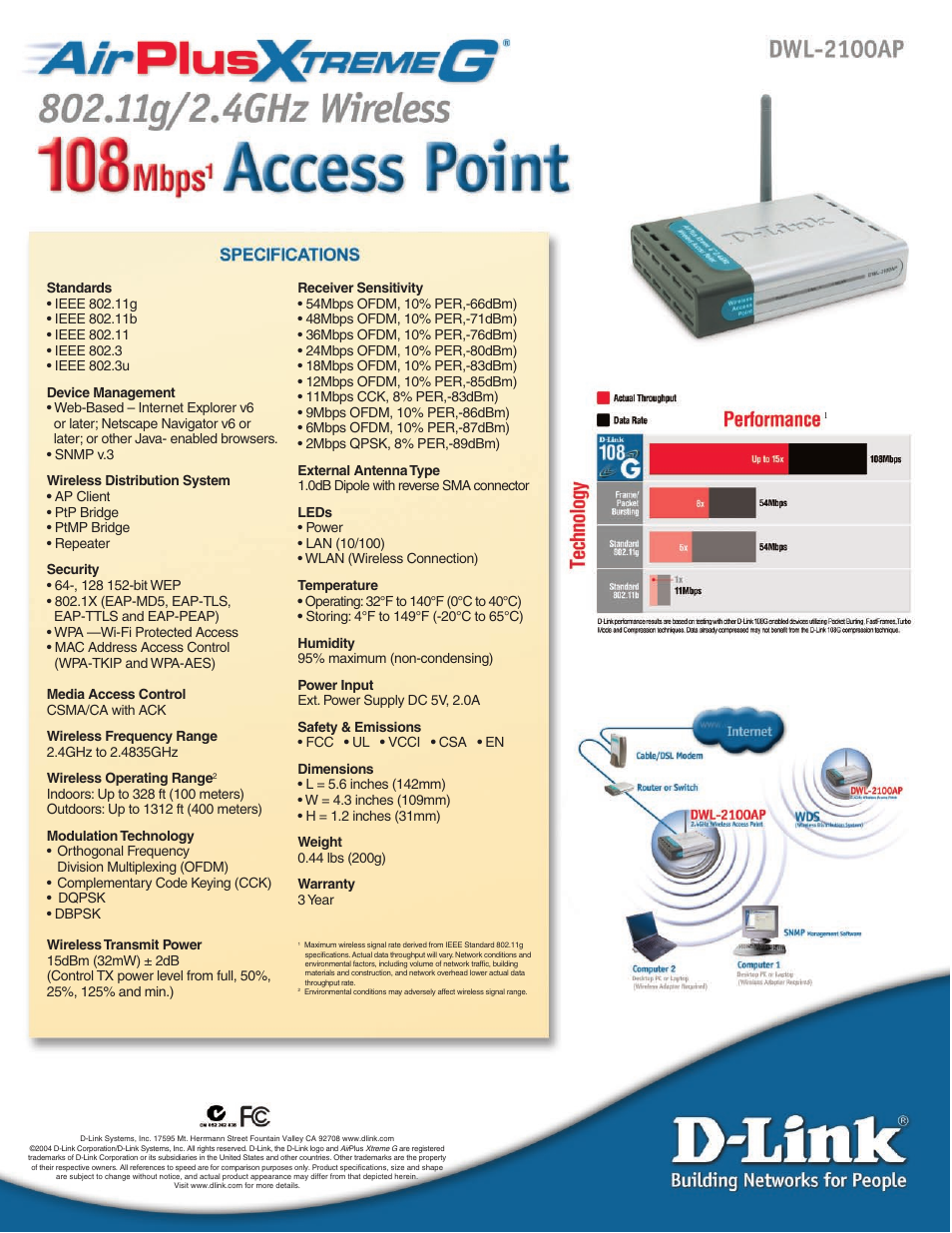 D-Link AirPlus Xtreme G DWL-2100AP User Manual | Page 2 / 2