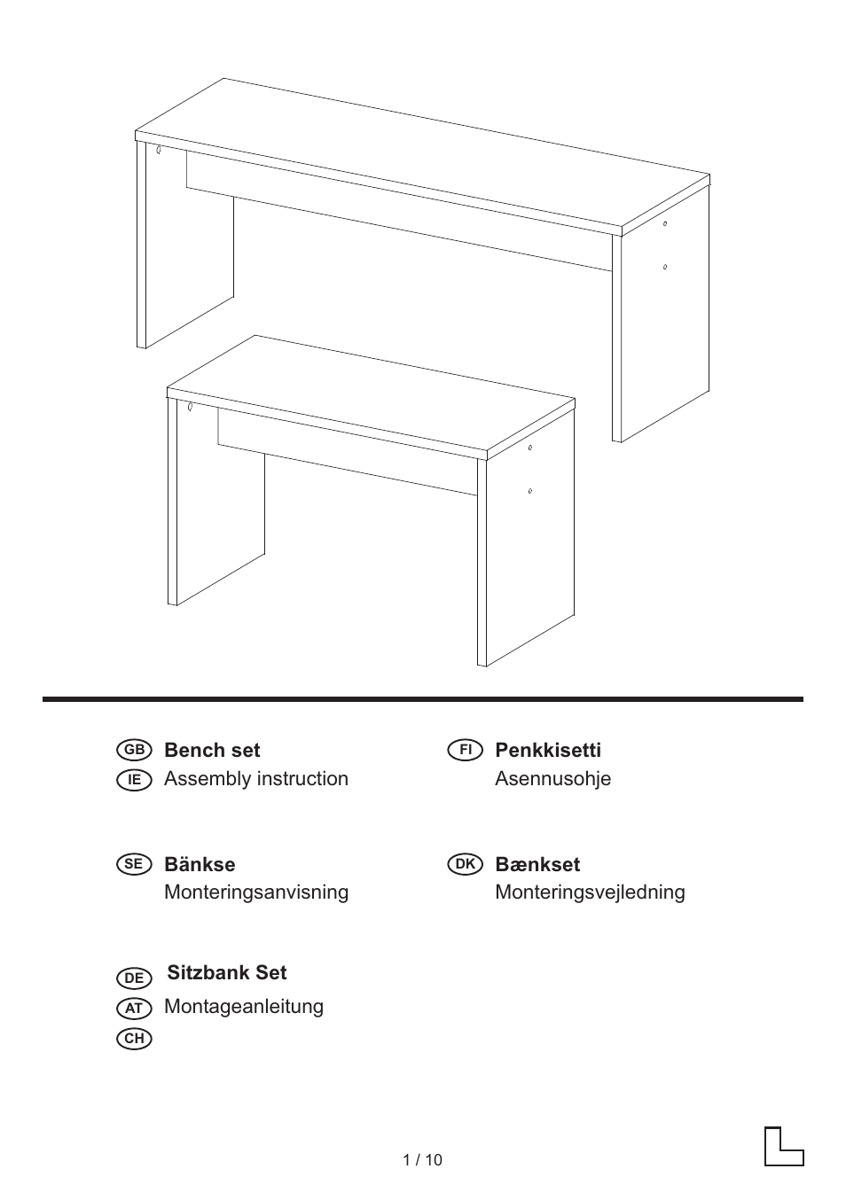 Livarno BENCH SET User Manual | 10 pages