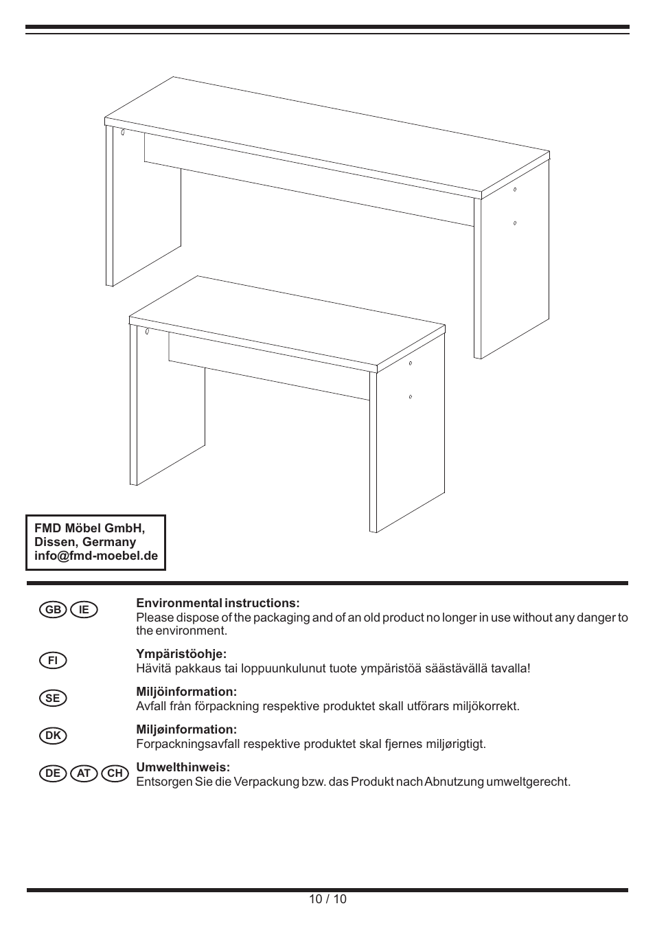 Livarno BENCH SET User Manual | Page 10 / 10