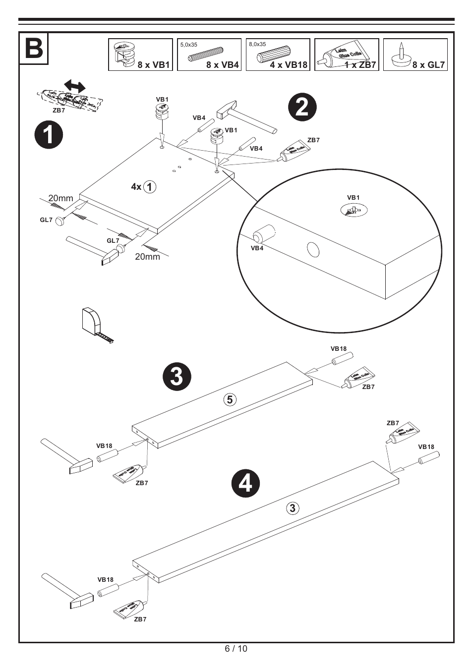 Livarno BENCH SET User Manual | Page 6 / 10