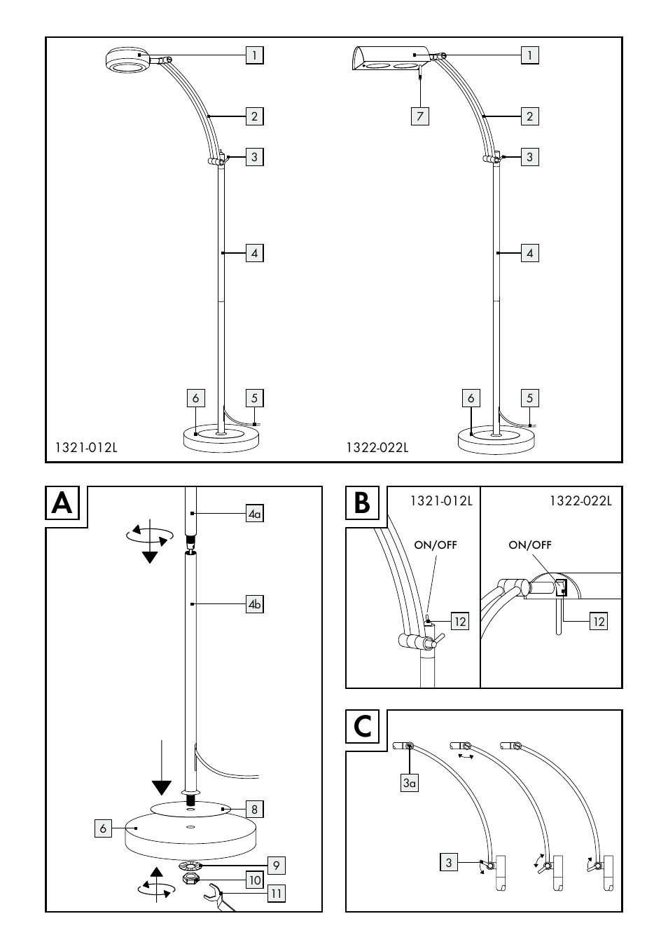 Livarno 1321-012L or 1322-022L User Manual | Page 3 / 17