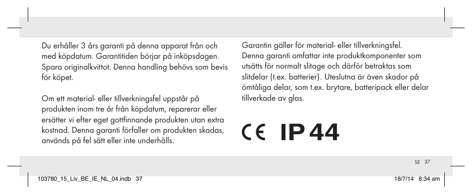 Livarno 103780-14-01 User Manual | Page 37 / 86