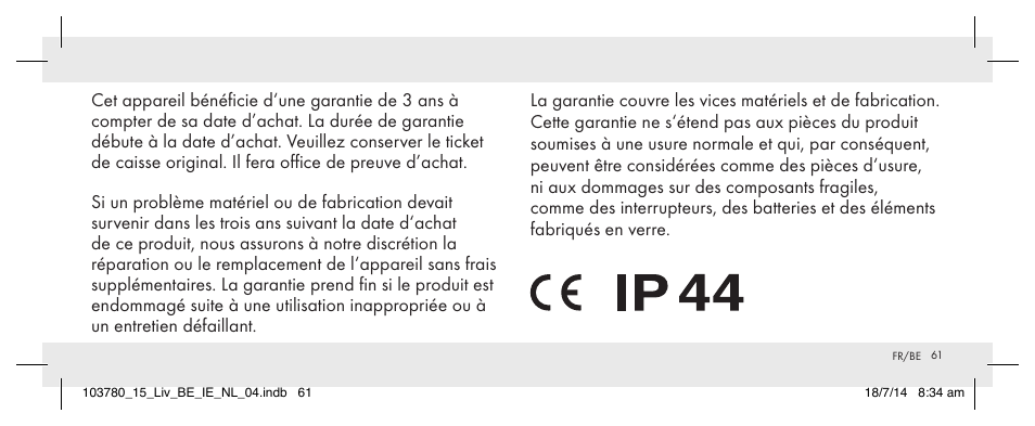 Livarno 103780-14-01 User Manual | Page 61 / 86