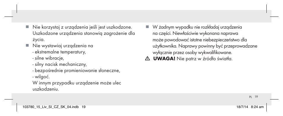 Livarno 103780-14-01 User Manual | Page 19 / 88