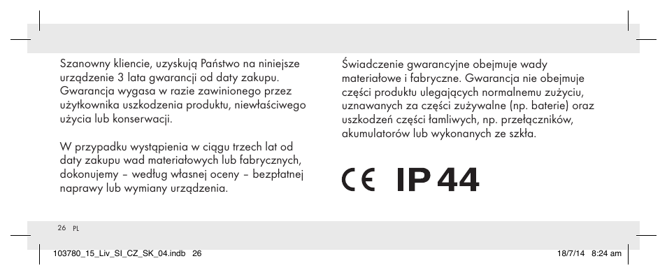 Livarno 103780-14-01 User Manual | Page 26 / 88