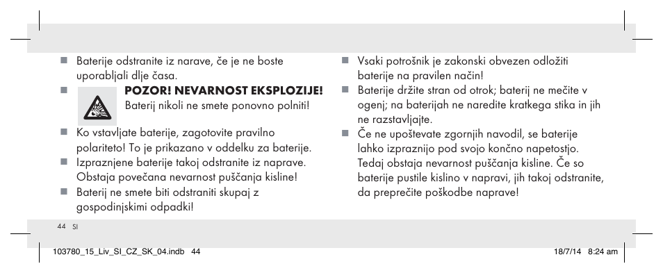 Livarno 103780-14-01 User Manual | Page 44 / 88