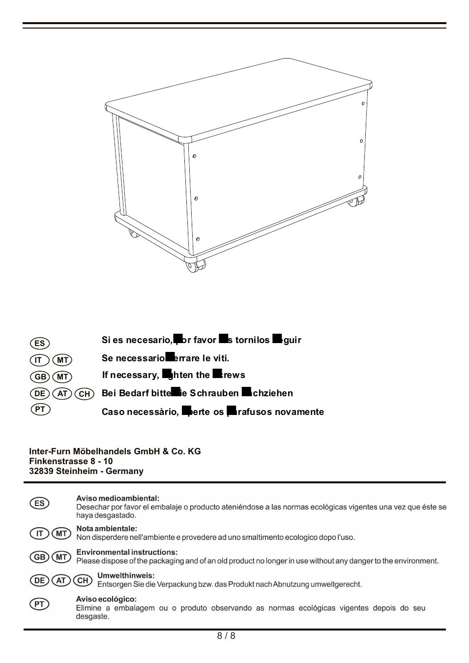 Livarno WOODEN CHEST User Manual | Page 8 / 8