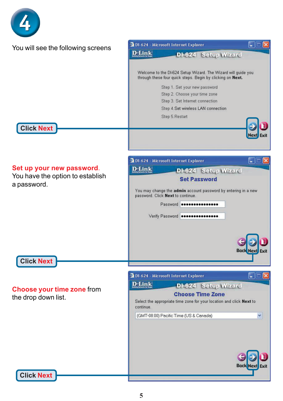 The setup wizard (continued) | D-Link DI-624 User Manual | Page 5 / 12