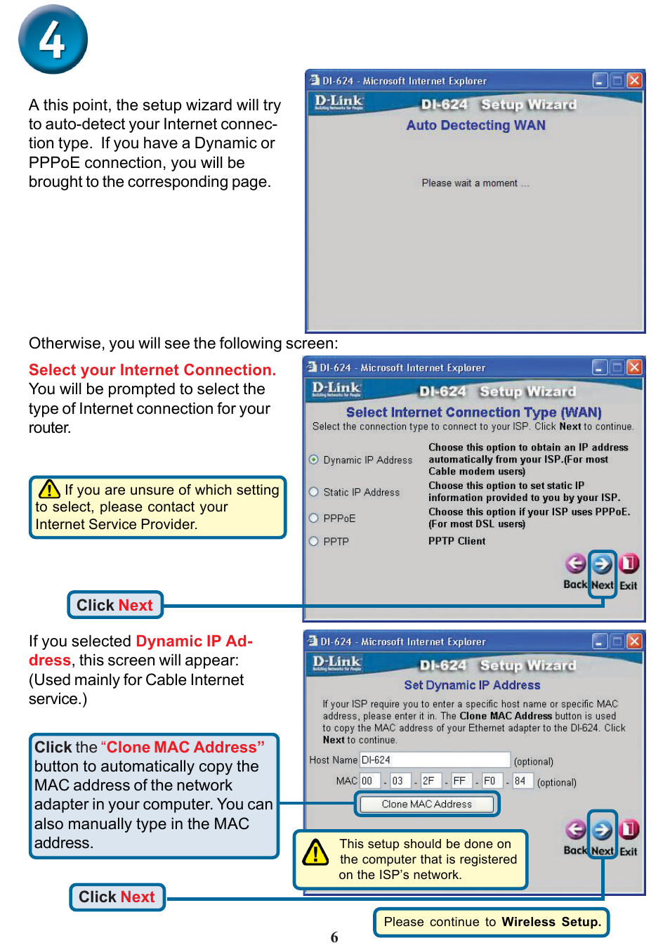 The setup wizard (continued) | D-Link DI-624 User Manual | Page 6 / 12