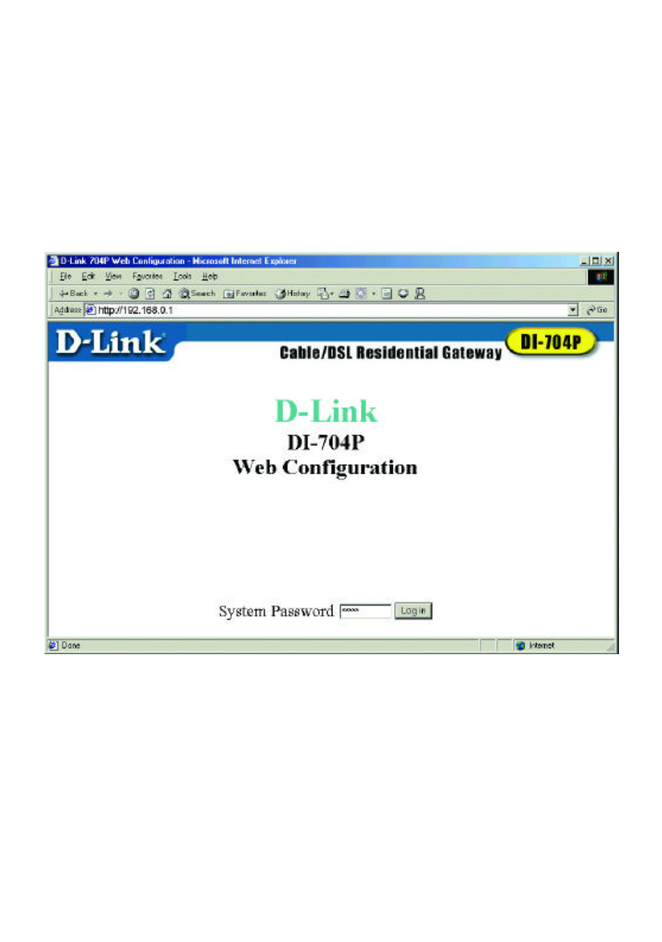 Configuring the ethernet broadband router, Start-up and log in | D-Link DI-704P User Manual | Page 14 / 47