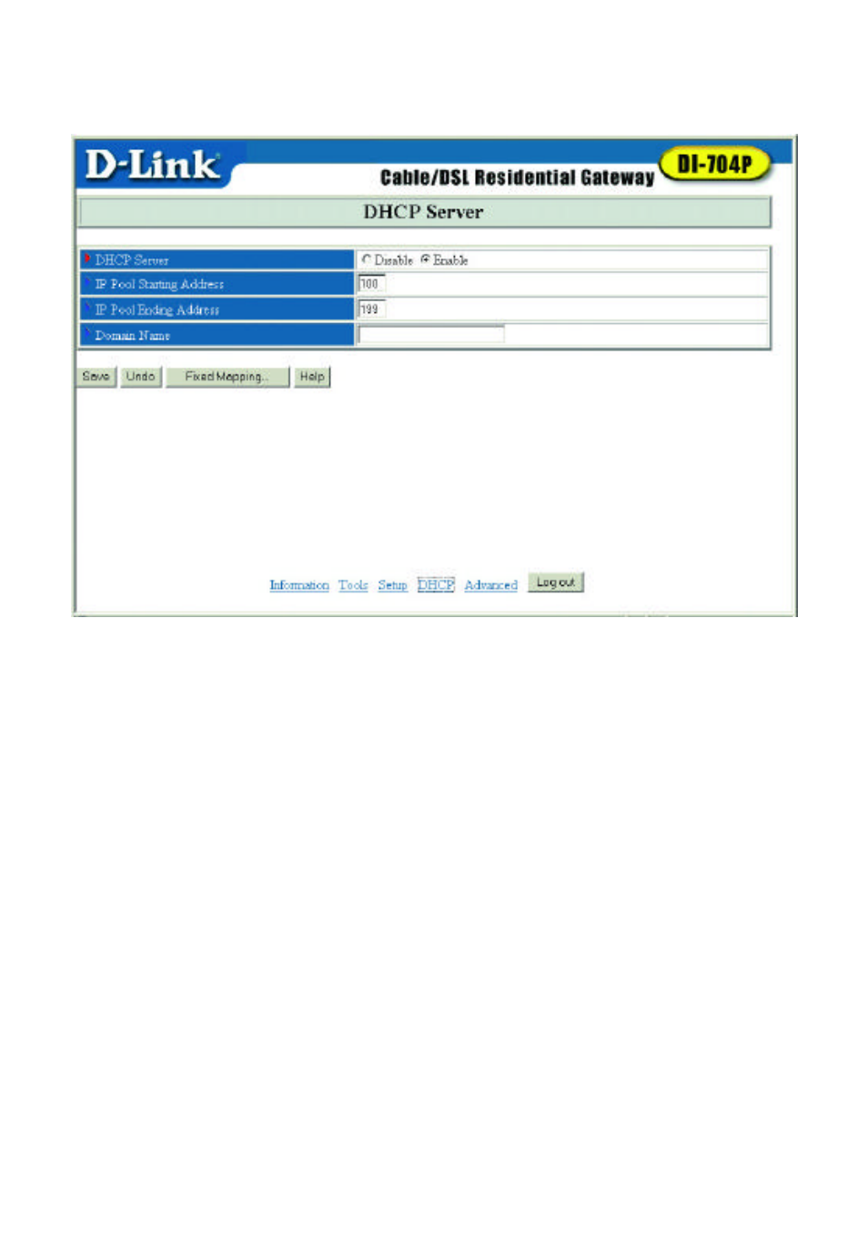 Dhcp server | D-Link DI-704P User Manual | Page 21 / 47