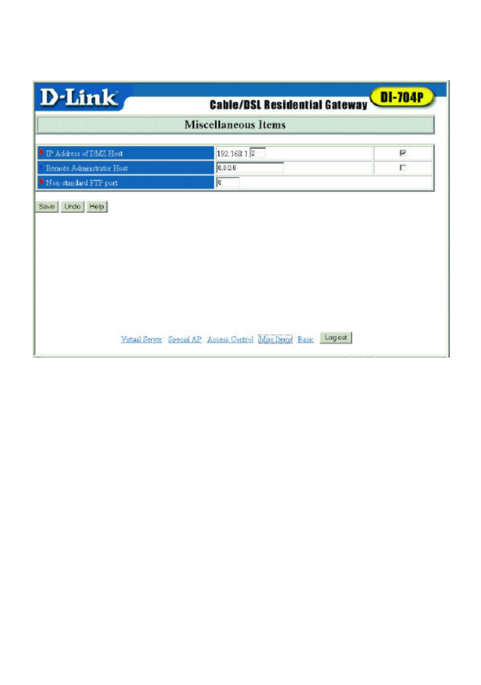 Miscellaneous items | D-Link DI-704P User Manual | Page 25 / 47