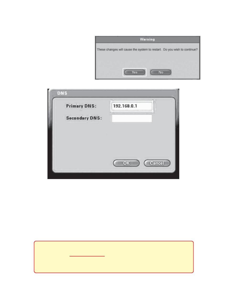 Using the configuration menu (continued), Main screen > settings > network > dns | D-Link DVC-1000 User Manual | Page 34 / 69