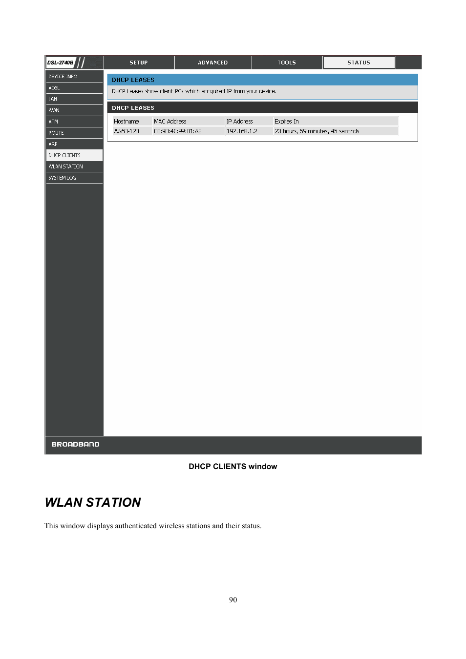 Wlan station | D-Link DSL 2740B User Manual | Page 100 / 115