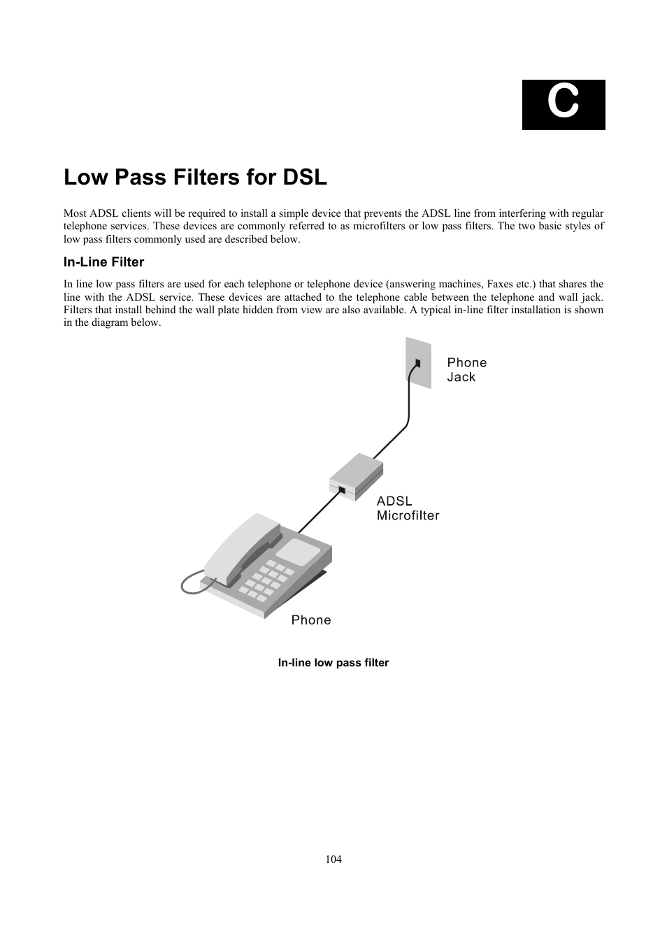 Low pass filters for dsl | D-Link DSL 2740B User Manual | Page 114 / 115