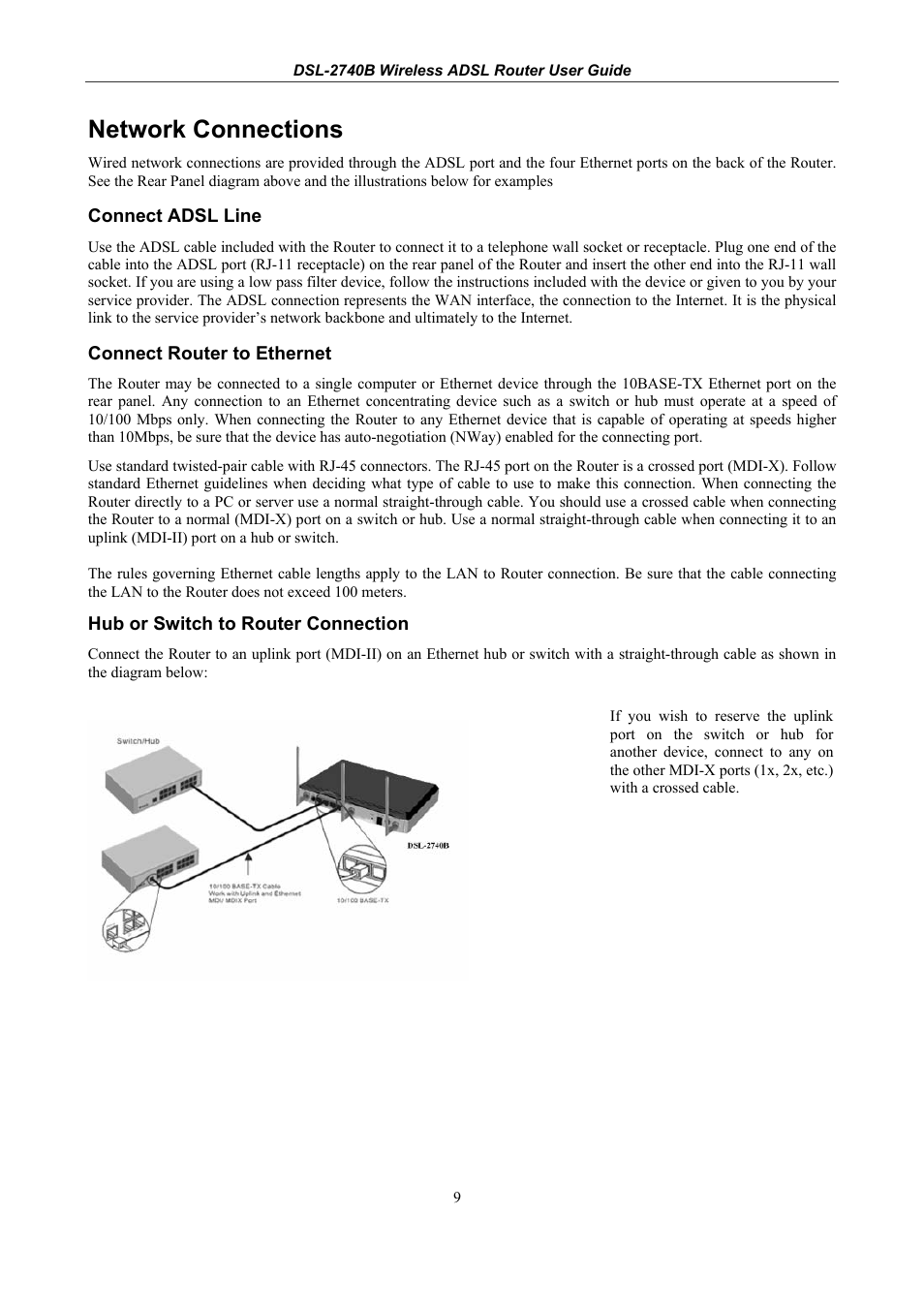 Network connections | D-Link DSL 2740B User Manual | Page 19 / 115