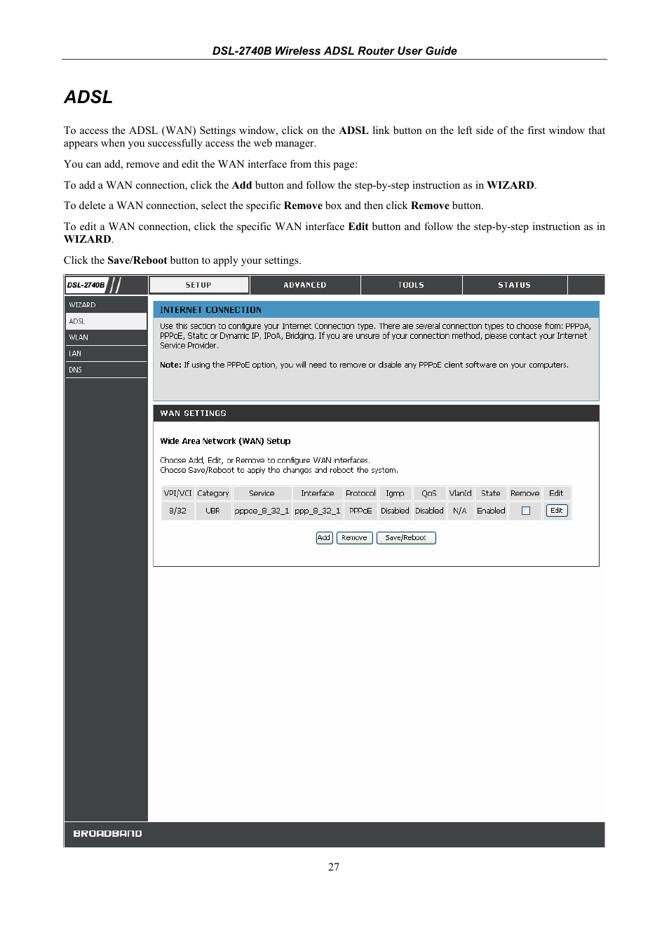 Adsl | D-Link DSL 2740B User Manual | Page 37 / 115
