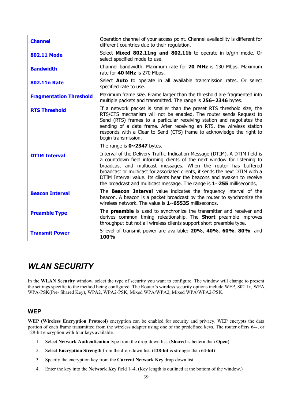 Wlan security | D-Link DSL 2740B User Manual | Page 49 / 115