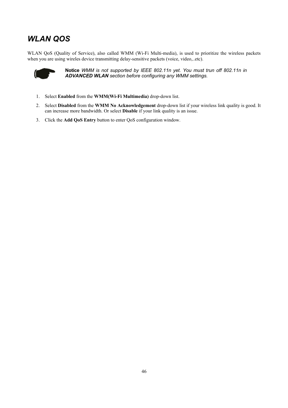 Wlan qos | D-Link DSL 2740B User Manual | Page 56 / 115